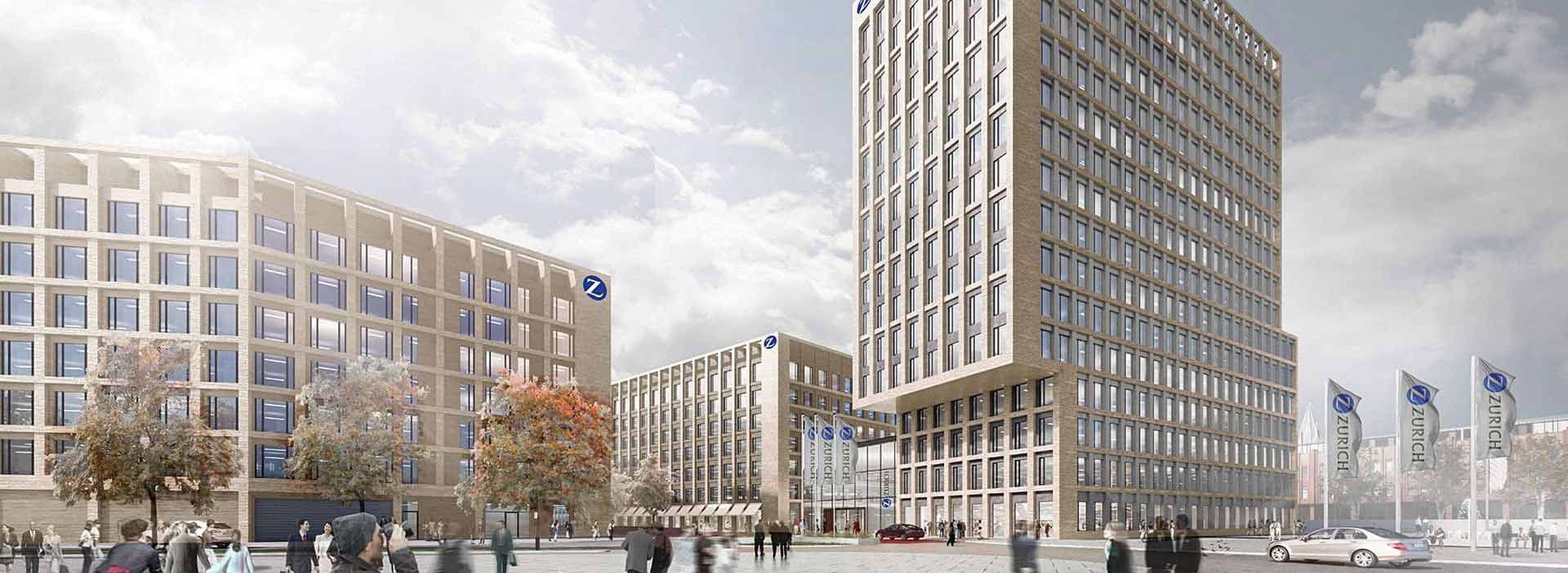 Visualisierung der MesseCity Köln, Gebäude Zurich Versicherung